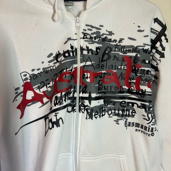 Boss Kangaroo Australia White Zipper hoodie Size XL - Picture 3 of 12